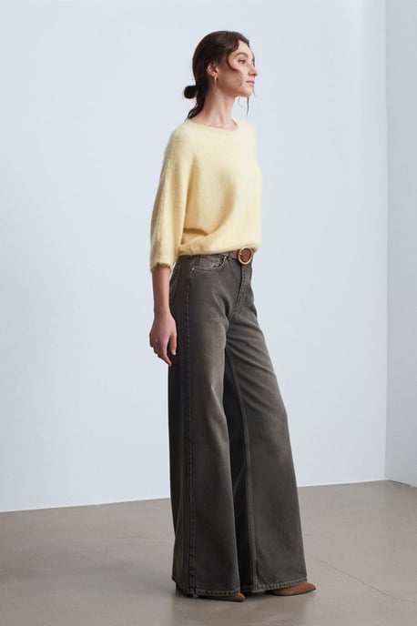 Hochtaillierte weit geschnittene Baumwoll-Jeans - Image 2