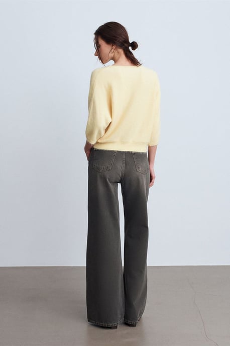 Hochtaillierte weit geschnittene Baumwoll-Jeans - Image 4
