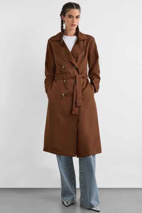 Doppelreihiger Gürtelt trenchcoat - Image 5