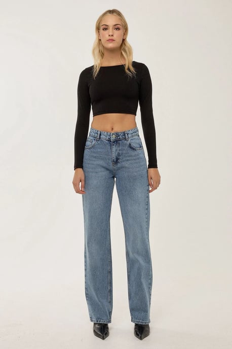 Gerade geschnittene Jeans mit mittlerer Leibhöhe - Image 2