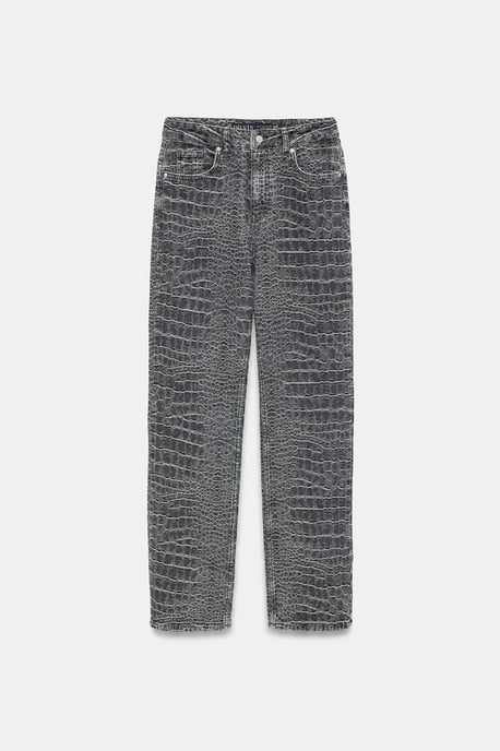 Hoch geschnittene gerade Jeans mit Struktur - Image 5
