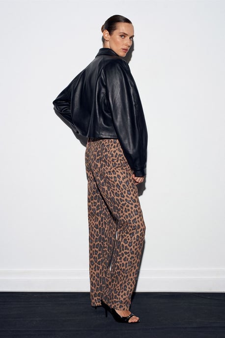 Damen Hochbund Printed Gerade-Leg Jeans - Image 3