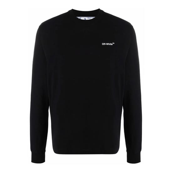 Off-White - T-Shirt für Herren, Jersey, Langärmlig (Schwarz/Pink) - Image 1