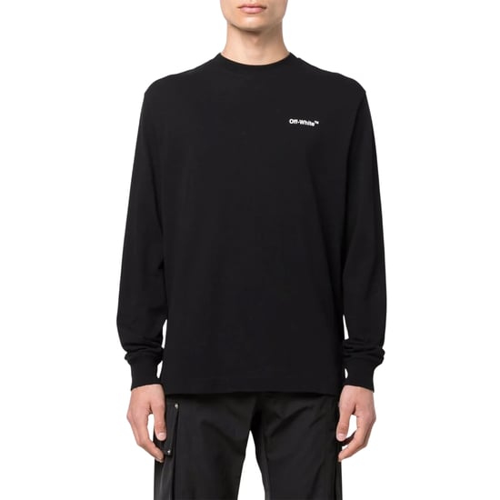 Off-White - T-Shirt für Herren, Jersey, Langärmlig (Schwarz/Pink) - Image 3