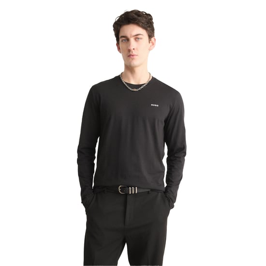 Hugo - "Derol" T-Shirt für Herren, Baumwolle, Langärmlig (Schwarz) - Image 1
