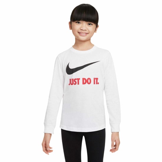 Nike - "Just Do It" T-Shirt für Kinder, Langärmlig (Weiß) - Image 1