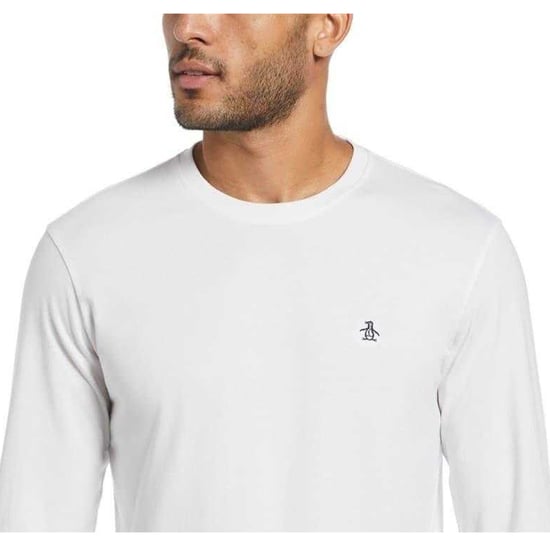 Original Penguin - T-Shirt für Herren, Baumwolle, Langärmlig (Leuchtend Weiß) - Image 3