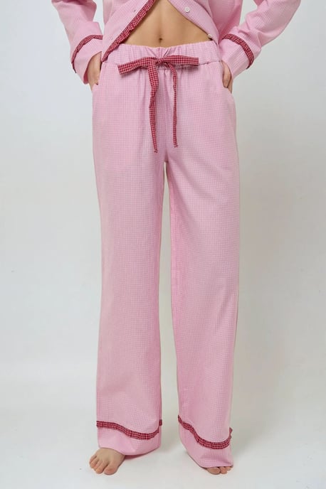 Kariertes Baumwoll-Pyjama-Set mit Hemdkragen - Image 5