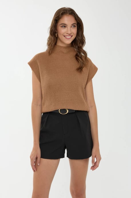 Halb-Stehkragen Strickpullover - Image 2