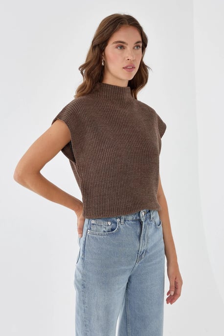 Halb-Stehkragen Strickpullover - Image 2
