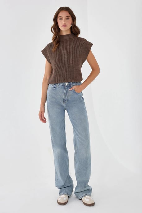 Halb-Stehkragen Strickpullover - Image 3