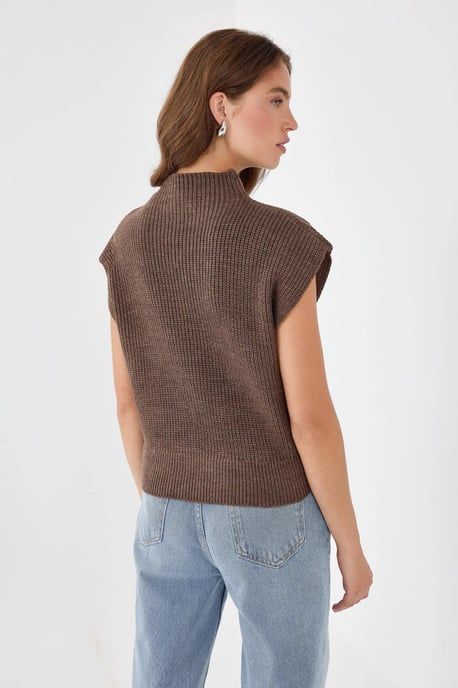 Halb-Stehkragen Strickpullover - Image 4
