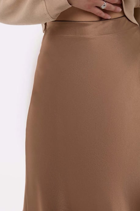 Hochgeschnittener Satin-Midi-Rock - Image 5