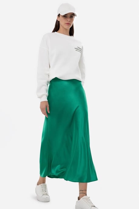 Hochgeschnittener Satin-Midi-Rock - Image 3