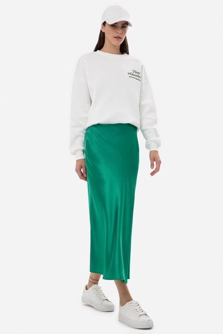 Hochgeschnittener Satin-Midi-Rock - Image 4