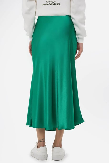 Hochgeschnittener Satin-Midi-Rock - Image 5