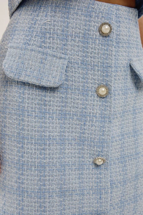 Knopf-Detail Tweed Minirock - Image 5