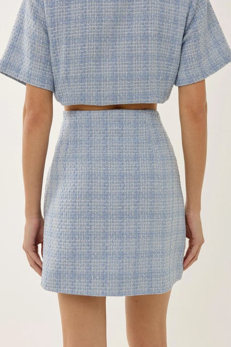 Knopf-Detail Tweed Minirock - Image 6