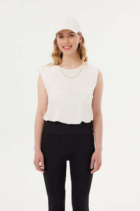 Rundhals Rohkante Ärmelloses Tanktop - Image 2