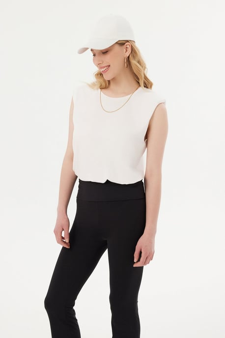 Rundhals Rohkante Ärmelloses Tanktop - Image 3