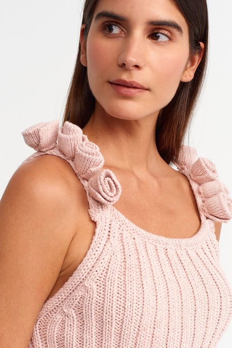 Ausschnittstrick-Top ohne Ärmel mit Blumen-Dekor - Image 4
