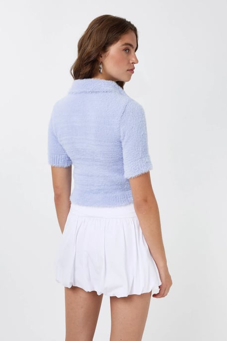 Polo-Kragen gestricktes Cropped-Top - Image 5