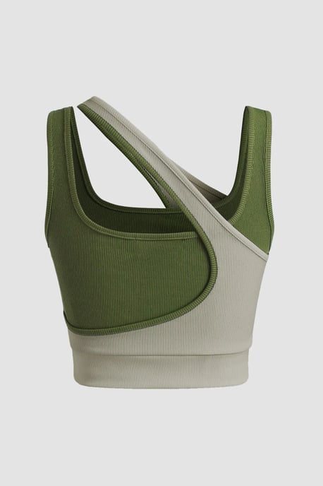 Kontrast asymmetrisches Kragen-Top - Image 6