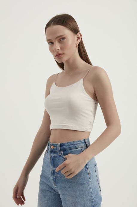 Spaghetti-Träger Basic Cropped Cami Top - Image 4