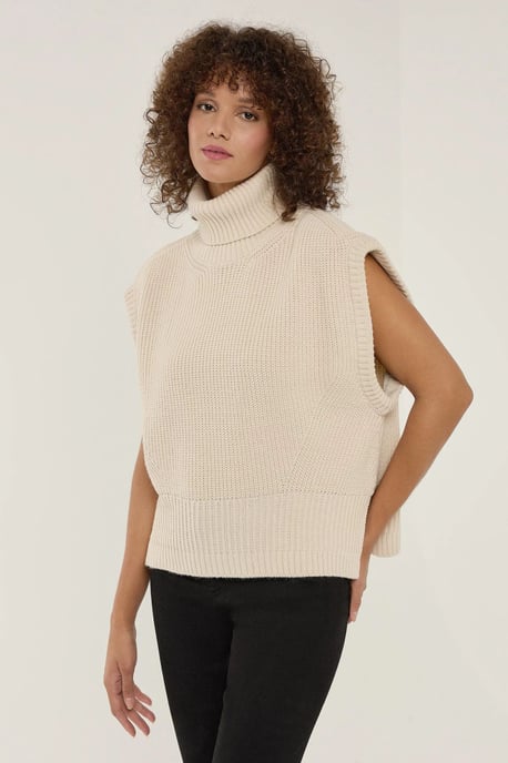 Lässiger Rollkragen-Strickpullunder - Image 2