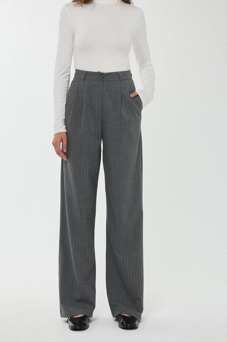 Hochtaillierte gestreifte gerade Beine Hose - Image 2