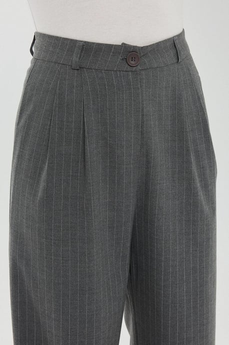 Hochtaillierte gestreifte gerade Beine Hose - Image 5