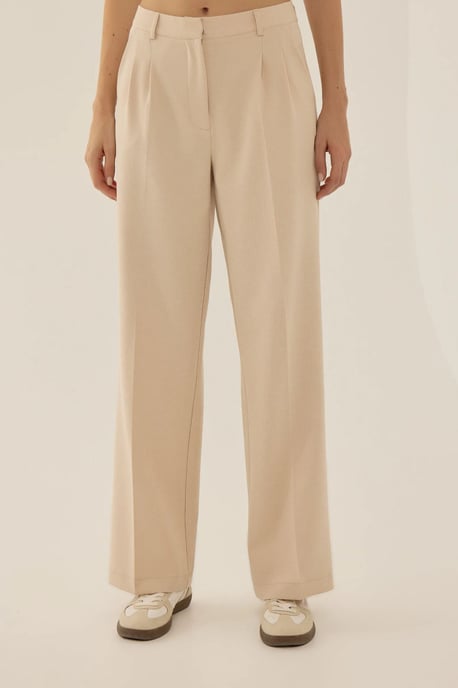 Hosen mit geradem Schnitt und mittlerer Taille mit Falten - Image 2