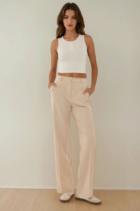 Hosen mit geradem Schnitt und mittlerer Taille mit Falten - Image 5