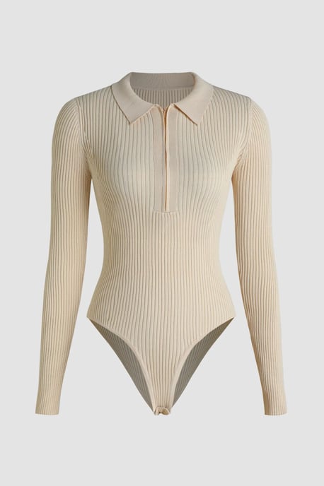 Polo-Hals Reißverschluss Body - Image 2