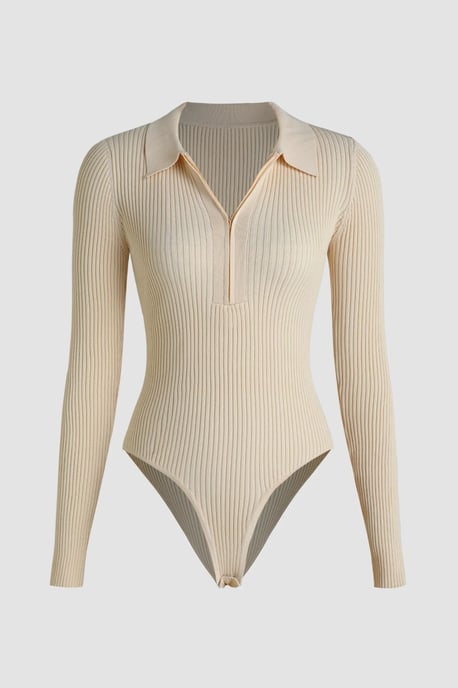 Polo-Hals Reißverschluss Body - Image 3