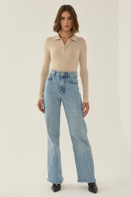 Polo-Hals Reißverschluss Body - Image 5