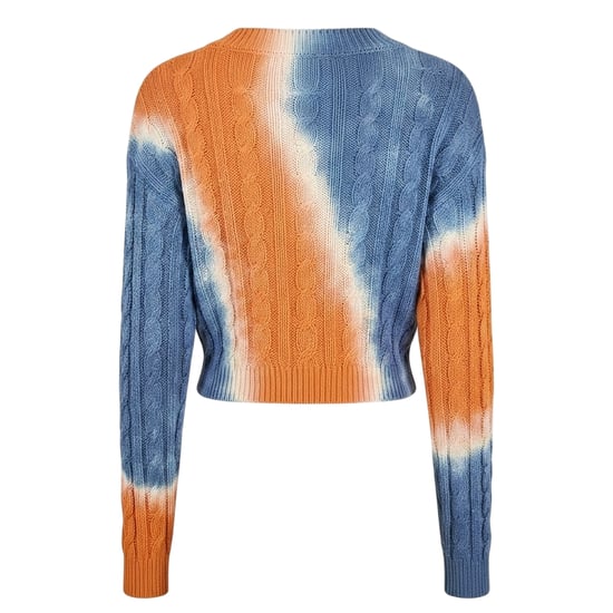 Diesel - "Janel" Kurzes Sweatshirt für Damen, V-Ausschnitt (Orange/Blau) - Image 2