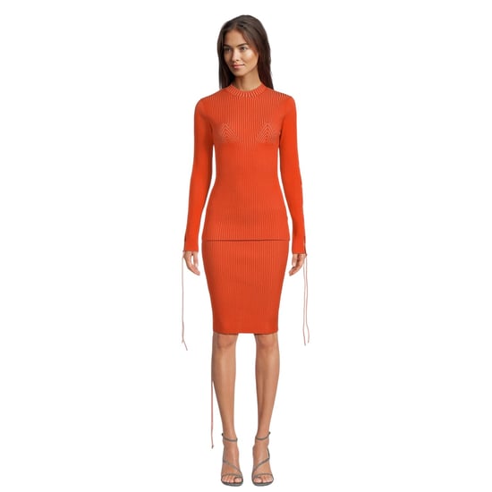 Off White - Pullover für Damen, Schmal (Korallrot) - Image 1
