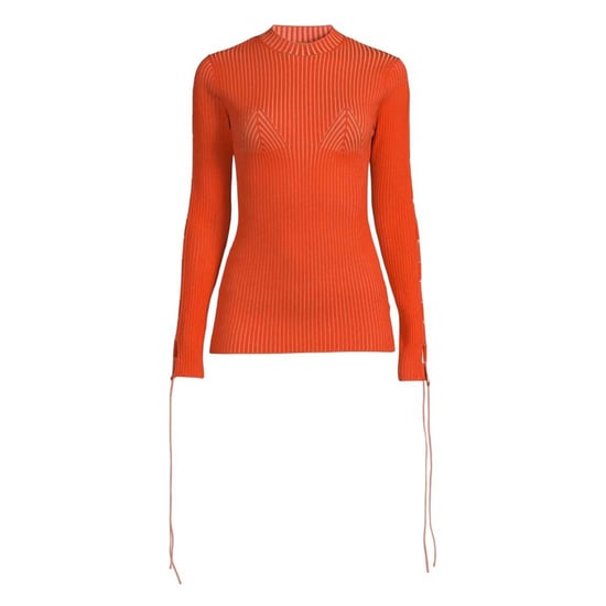 Off White - Pullover für Damen, Schmal (Korallrot) - Image 2