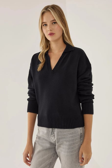 Polo-Kragen Strickpullover - Image 1