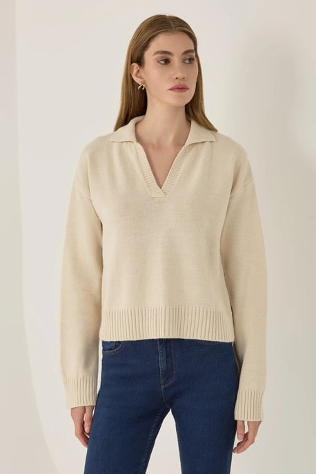 Polo-Kragen Strickpullover - Image 1