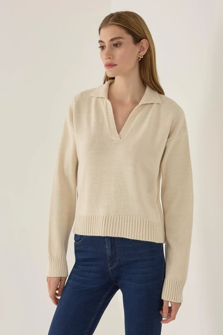 Polo-Kragen Strickpullover - Image 2