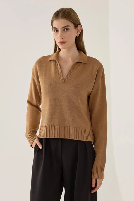 Polo-Kragen Strickpullover - Image 1
