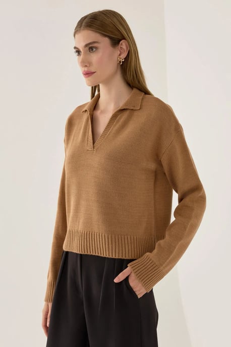 Polo-Kragen Strickpullover - Image 3
