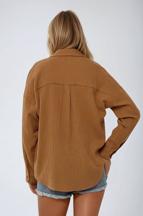 Oversized Baumwollhemd mit Taschendetail - Image 6