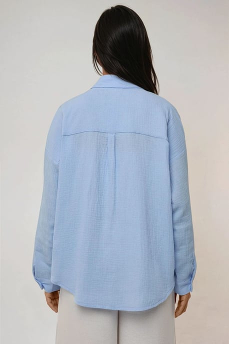 Oversized Baumwollhemd mit Taschendetail - Image 6