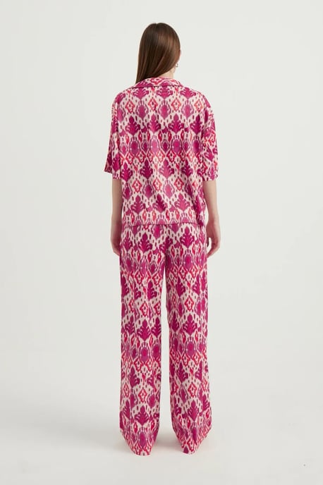 Satin Entspanntes Kurzarm-Boho-Hemd - Image 3