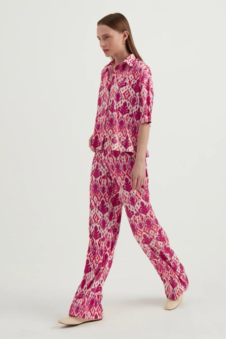 Satin Entspanntes Kurzarm-Boho-Hemd - Image 5
