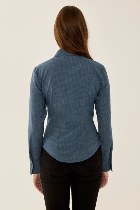 Karierter Knopf Slim Fit Hemd - Image 3