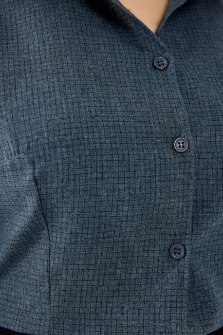 Karierter Knopf Slim Fit Hemd - Image 4